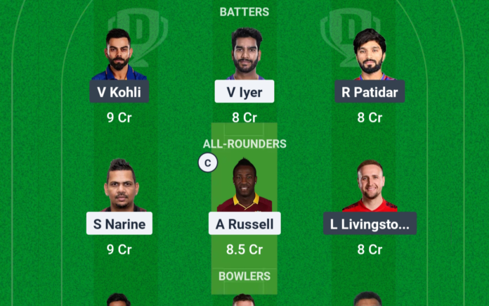 KKR vs RCB Dream11 team