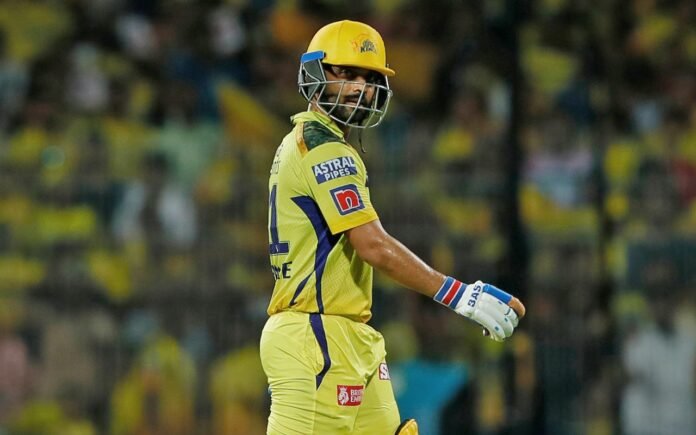 CSK Ajinkya Rahane walks back after getting out against GT