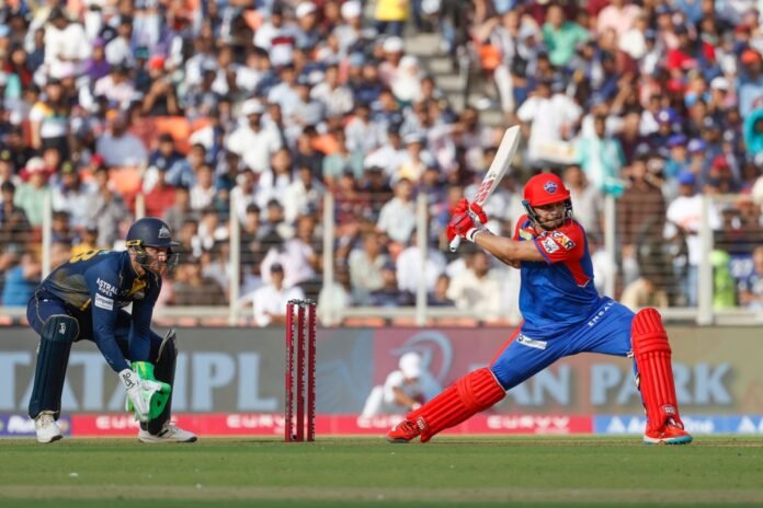 Delhi Capitals' Ashutosh Sharma plays a shot during the IPL 2025 match